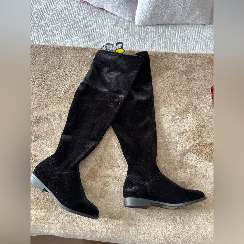 Primark Black Over-the-Knee Suede Boots